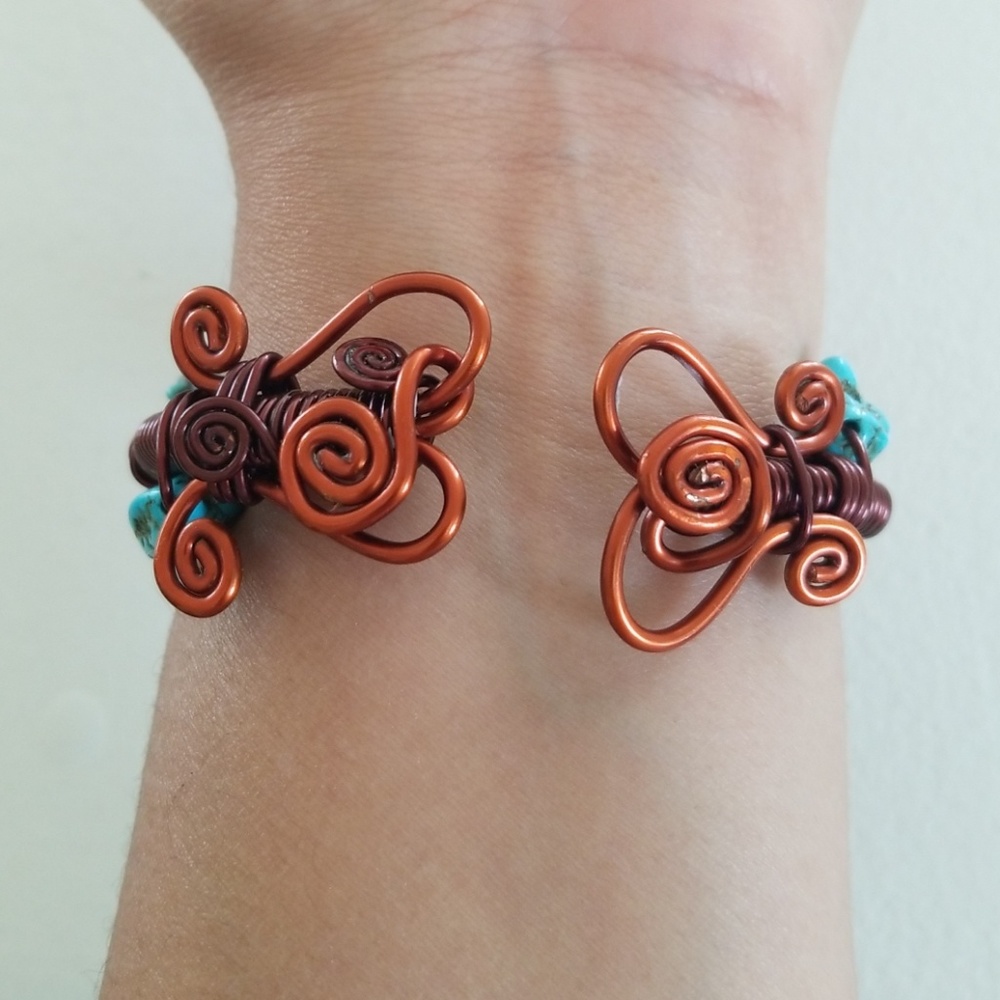 copper turquoise bracelet